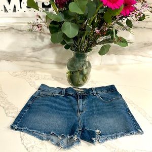 Joe's Jeans Women's Blue Andreea Raw Hem Shorts Size 28
